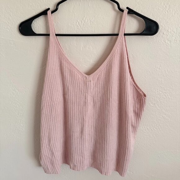 H&M Divided Ribbed Knit Tank Top – Size L, Light Pink (Like New) - Picture 2 of 4